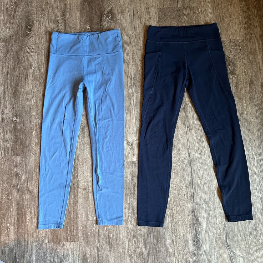 Athleta Girl Kids Blue & Navy Leggings (2 Pairs)